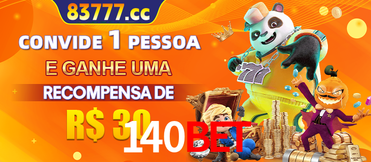 Banner institucional da 140BET sobre parceria de marcas e criação de uma marca de excelência, apresentando os mascotes de jogos populares como o Fortune Tiger.