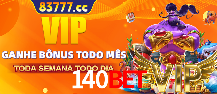 Banner promocional do 140BET oferecendo 100% de recompensas adicionais contínuas para quem fizer o login diário (Daily sign-in), com um mascote de coelho.