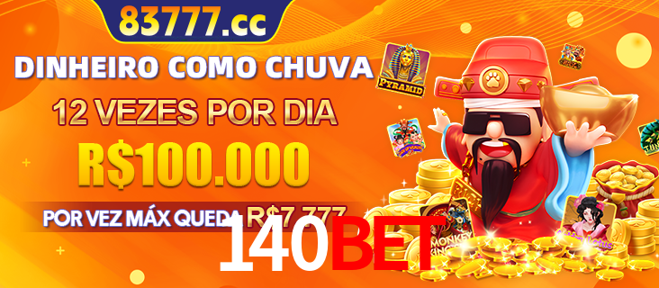Banner do programa de recompensas Recomende para amigos do 140BET, detalhando os bônus por convidar amigos, com prêmios que chegam a R$288.888.